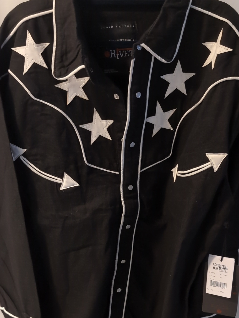 Men's Black Western Star Snap-Front Shirt by R-Vent